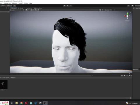 Realistic Hair cyberpunk 3D Model