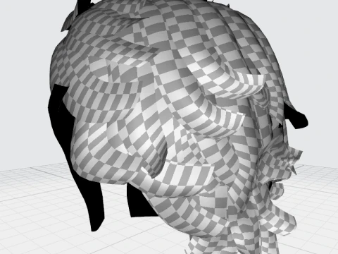 Realistic Hair cyberpunk 3D Model