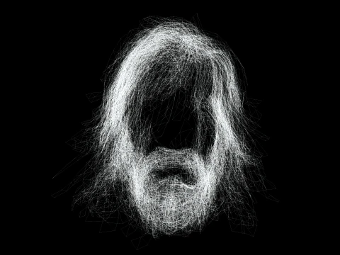Realistic Hair Beard brows mustache 3D Model