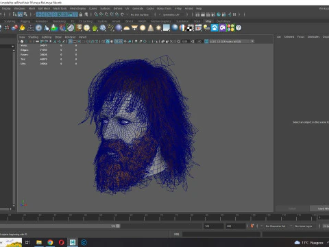 Realistic Hair Beard brows mustache 3D Model