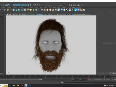 Realistic Hair Beard brows mustache 3D Model