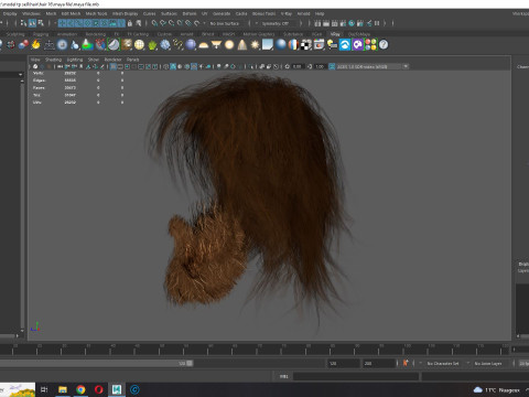 Realistic Hair Beard brows mustache Modèle 3D