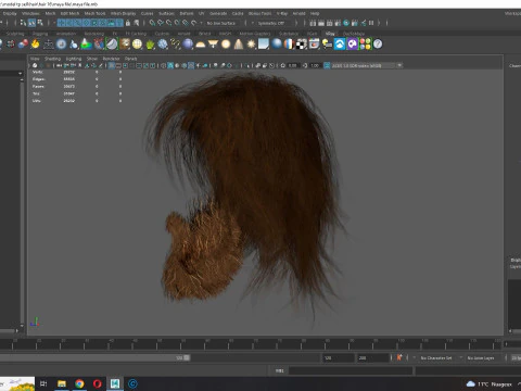 Realistic Hair Beard brows mustache 3D Model