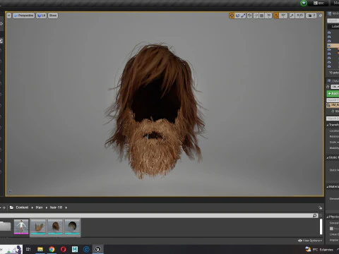 Realistic Hair Beard brows mustache 3D Model