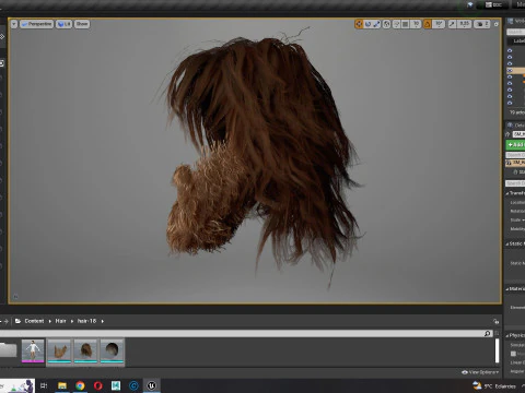 Realistic Hair Beard brows mustache 3D Model