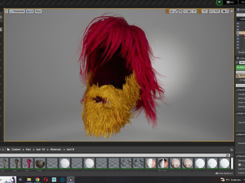 Realistic Hair Beard brows mustache Modèle 3D