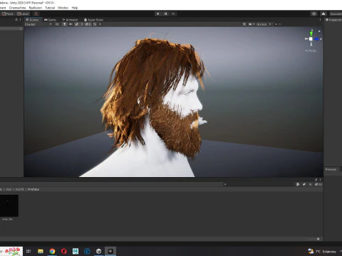 Realistic Hair Beard brows mustache 3D Model