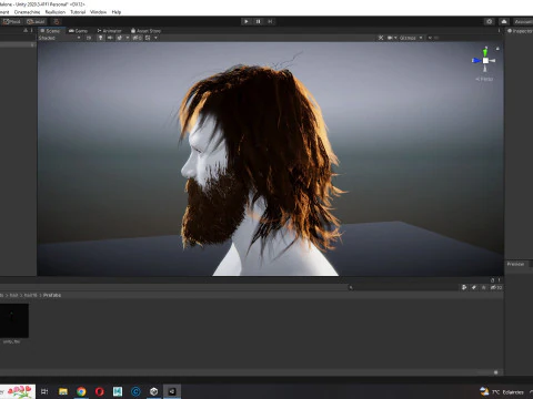 Realistic Hair Beard brows mustache 3D Model
