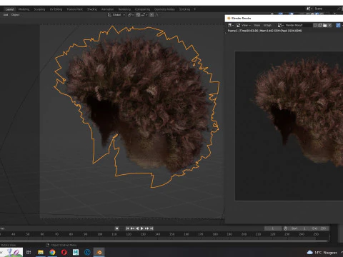 Cabelo afro realista Modelo 3D