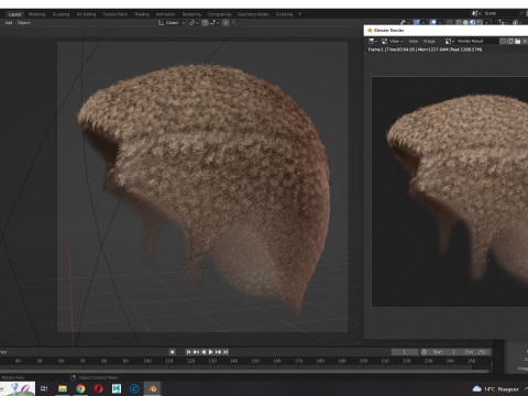 Realistic Hair male 3D Model