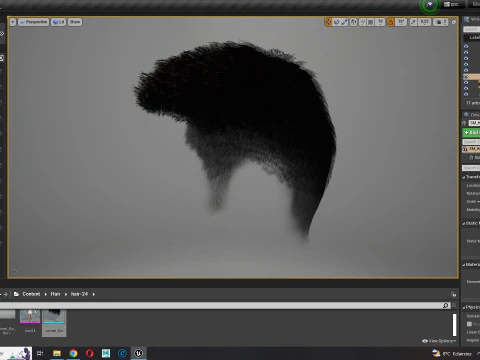 Realistic Hair hawk 3D Model