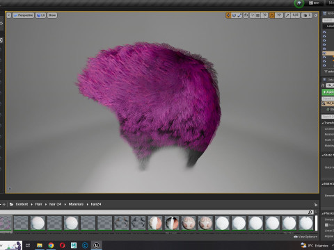Realistic Hair hawk 3D 모델