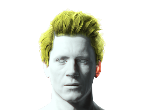 Realistic Hair man game cards 3Dモデル