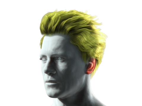 Realistic Hair man game cards 3Dモデル