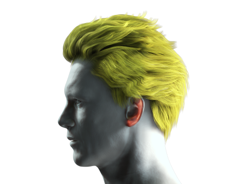 Realistic Hair man game cards 3Dモデル