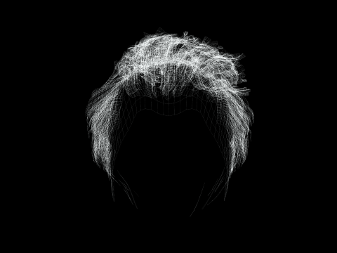 Realistic Hair man game cards 3Dモデル
