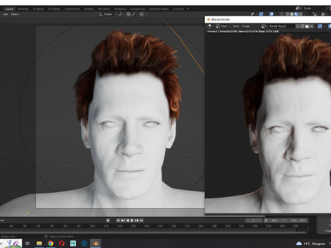 Realistic Hair man game cards 3Dモデル