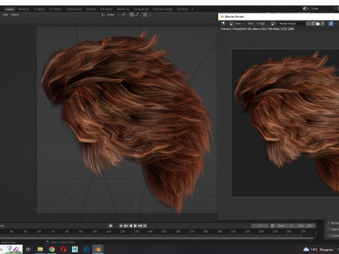 Realistic Hair man game cards 3Dモデル