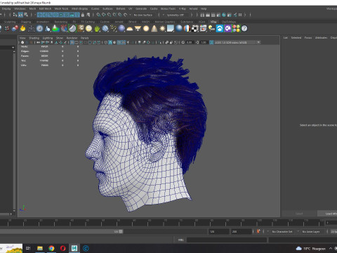 Realistic Hair man game cards 3Dモデル