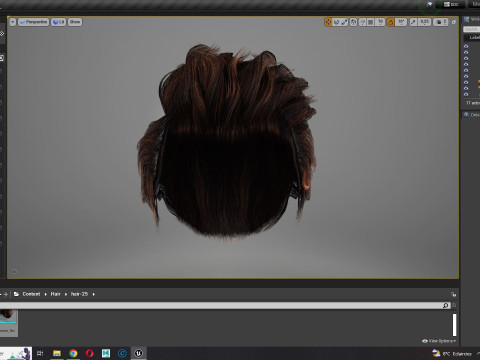 Realistic Hair man game cards 3Dモデル