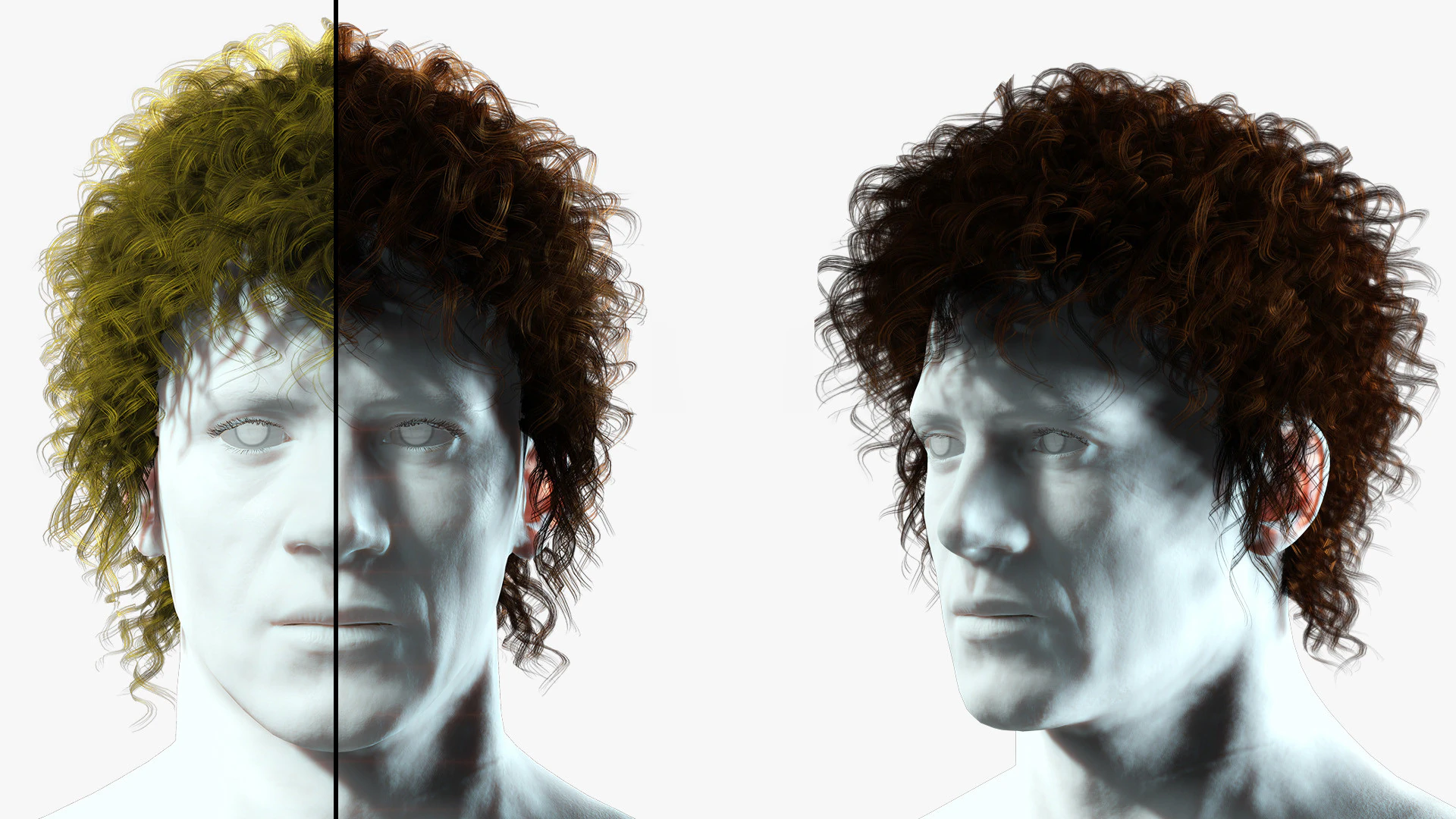 Realistic Hair man afro 3D Model .c4d .max .obj .3ds .fbx .stl .blend 