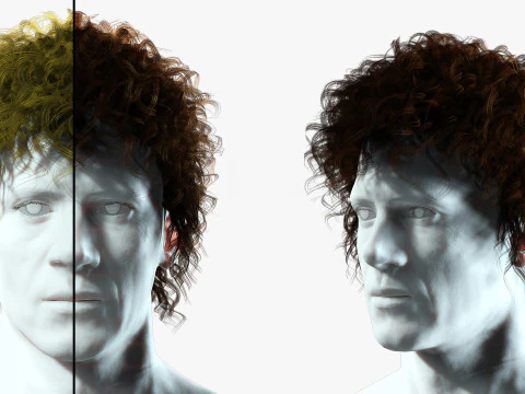 Реалистичные волосы мужчины в стиле афро 3D Модель