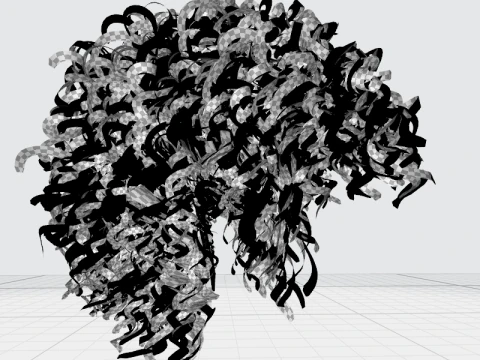 Realistic Hair man afro 3D Model