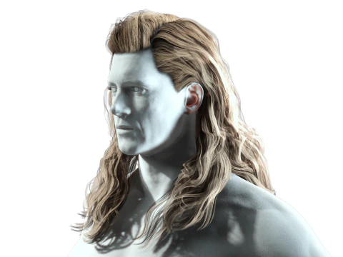Realistic Long Hair Man 3D Model