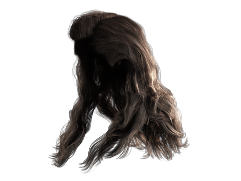 Realistic Long Hair Man Model 3D