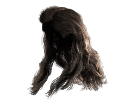 Realistic Long Hair Man 3D Model