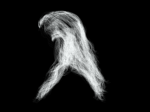 Realistic Long Hair Man Model 3D