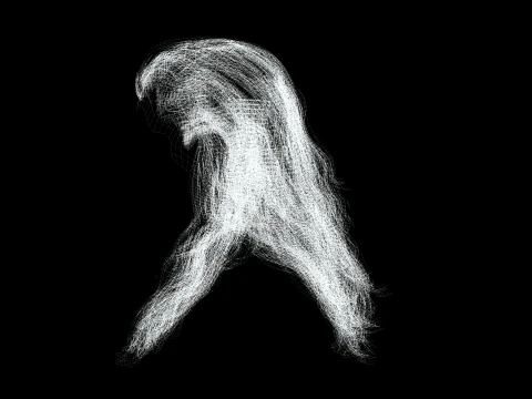 Realistic Long Hair Man 3D Model