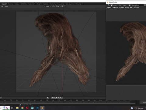 Realistic Long Hair Man Model 3D
