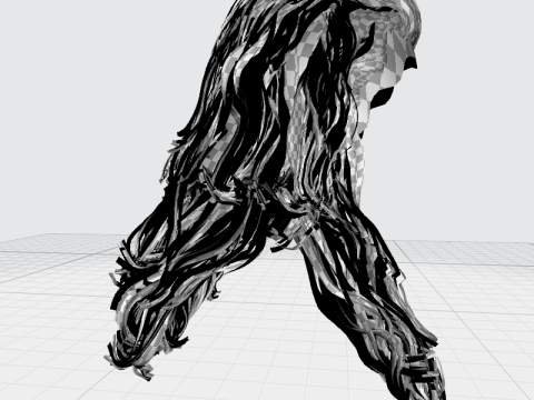 Realistic Long Hair Man Model 3D