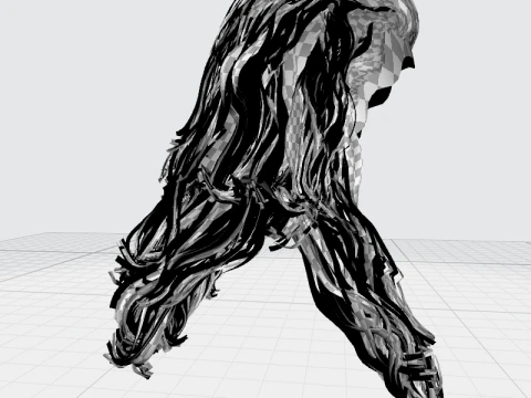 Realistic Long Hair Man 3D Model