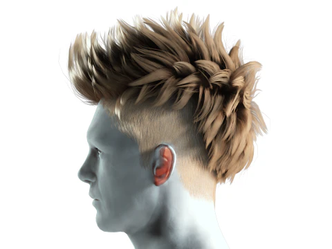 Realistic Hair hawk cyberpunk 3D Model
