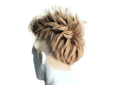 Realistic Hair hawk cyberpunk 3Dモデル