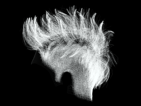 Realistic Hair hawk cyberpunk 3Dモデル