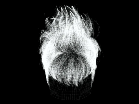 Realistic Hair hawk cyberpunk 3D Model