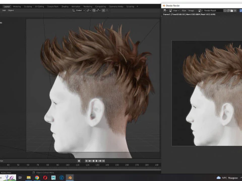 Realistic Hair hawk cyberpunk 3D Model