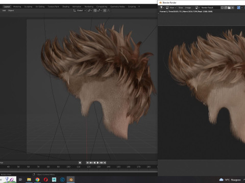 Realistic Hair hawk cyberpunk 3Dモデル