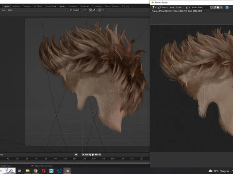 Realistic Hair hawk cyberpunk 3D Model