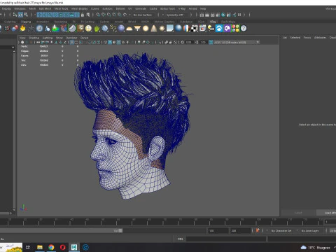 Realistic Hair hawk cyberpunk 3D Model