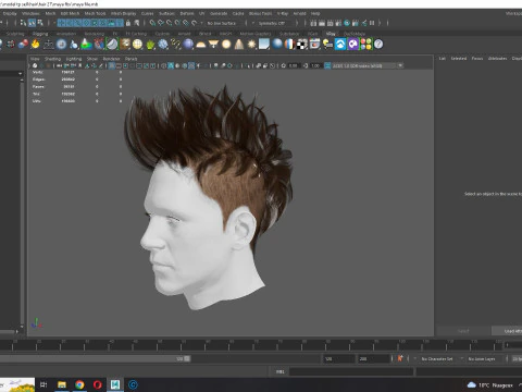 Realistic Hair hawk cyberpunk 3D Model