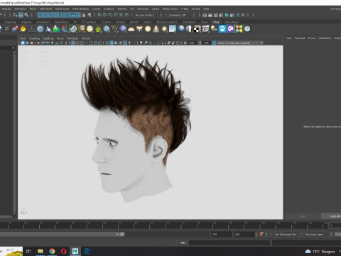 Realistic Hair hawk cyberpunk 3D Model