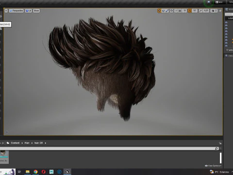 Realistic Hair hawk cyberpunk 3D Model
