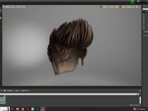 Realistic Hair hawk cyberpunk 3Dモデル