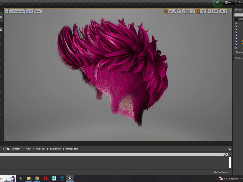 Realistic Hair hawk cyberpunk 3Dモデル