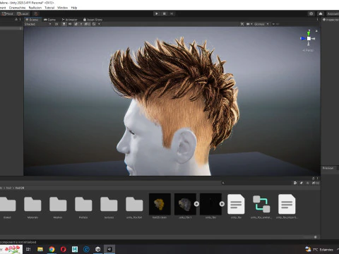 Realistic Hair hawk cyberpunk 3D Model