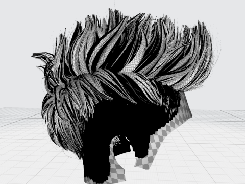Realistic Hair hawk cyberpunk 3Dモデル